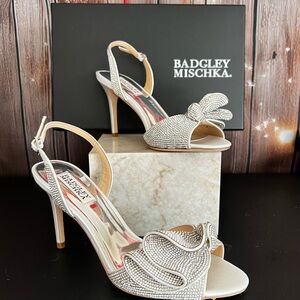 Badgley Mischka Rennie Jeweled Slingback Heeled Sandal